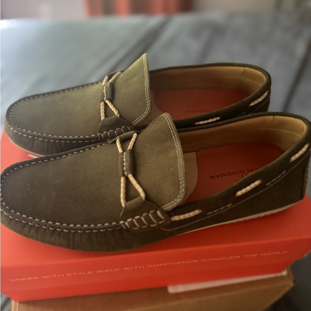 Martin Dingman Green Loafers with Braid
